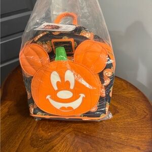 NWT Mickey Mouse Jack-o’-lantern Halloween Orange Loungefly Backpack